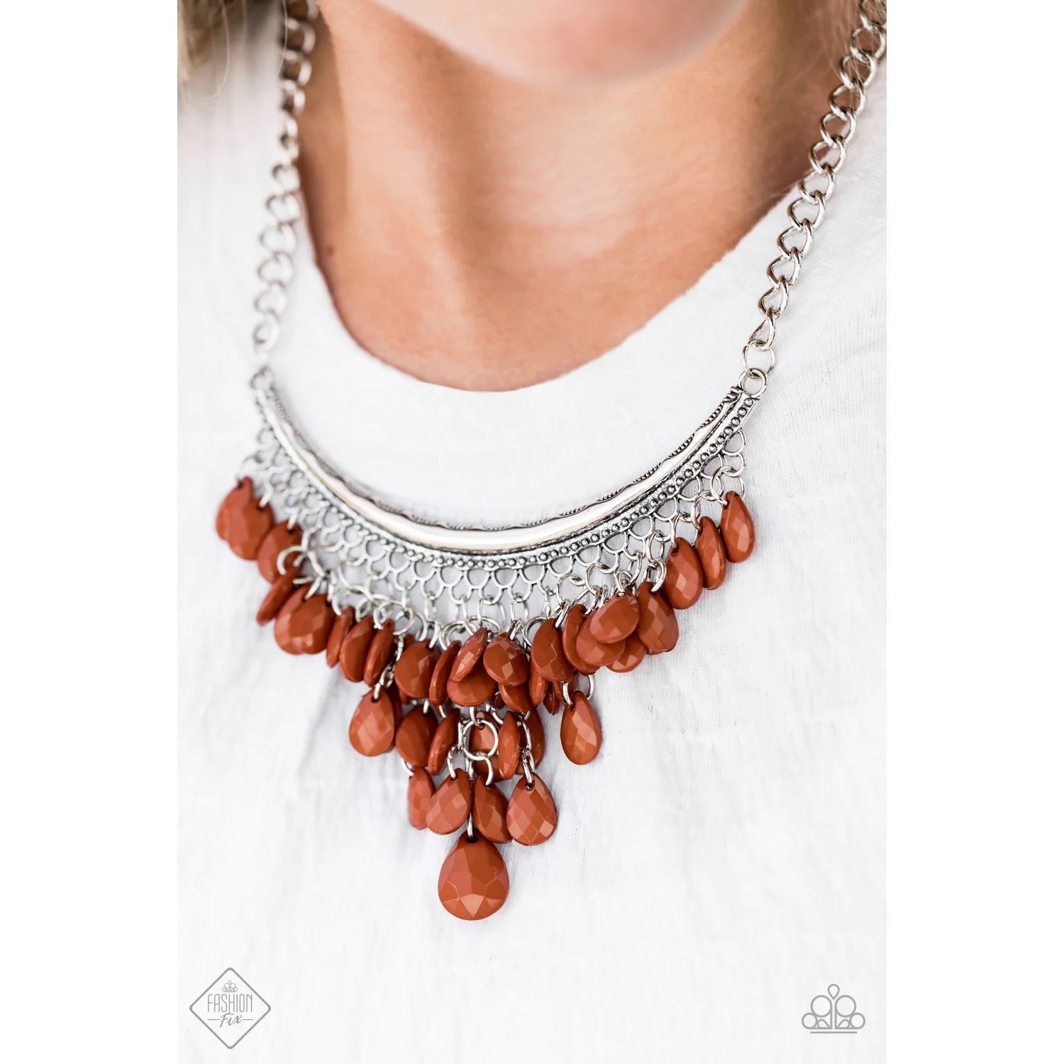 3pc Rural Rio Brown Necklace,Earrings,Ring -Paparazzi